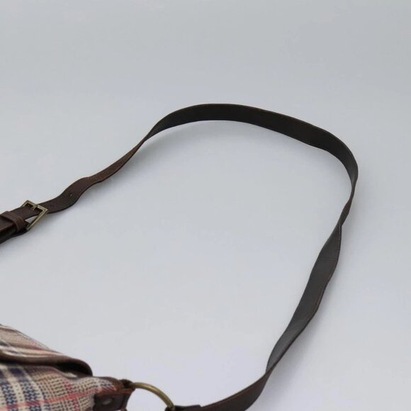 BURBERRY Nova Check Blue Label Shoulder Bag Canvas Beige Auth BD899 - Picture 12 of 16